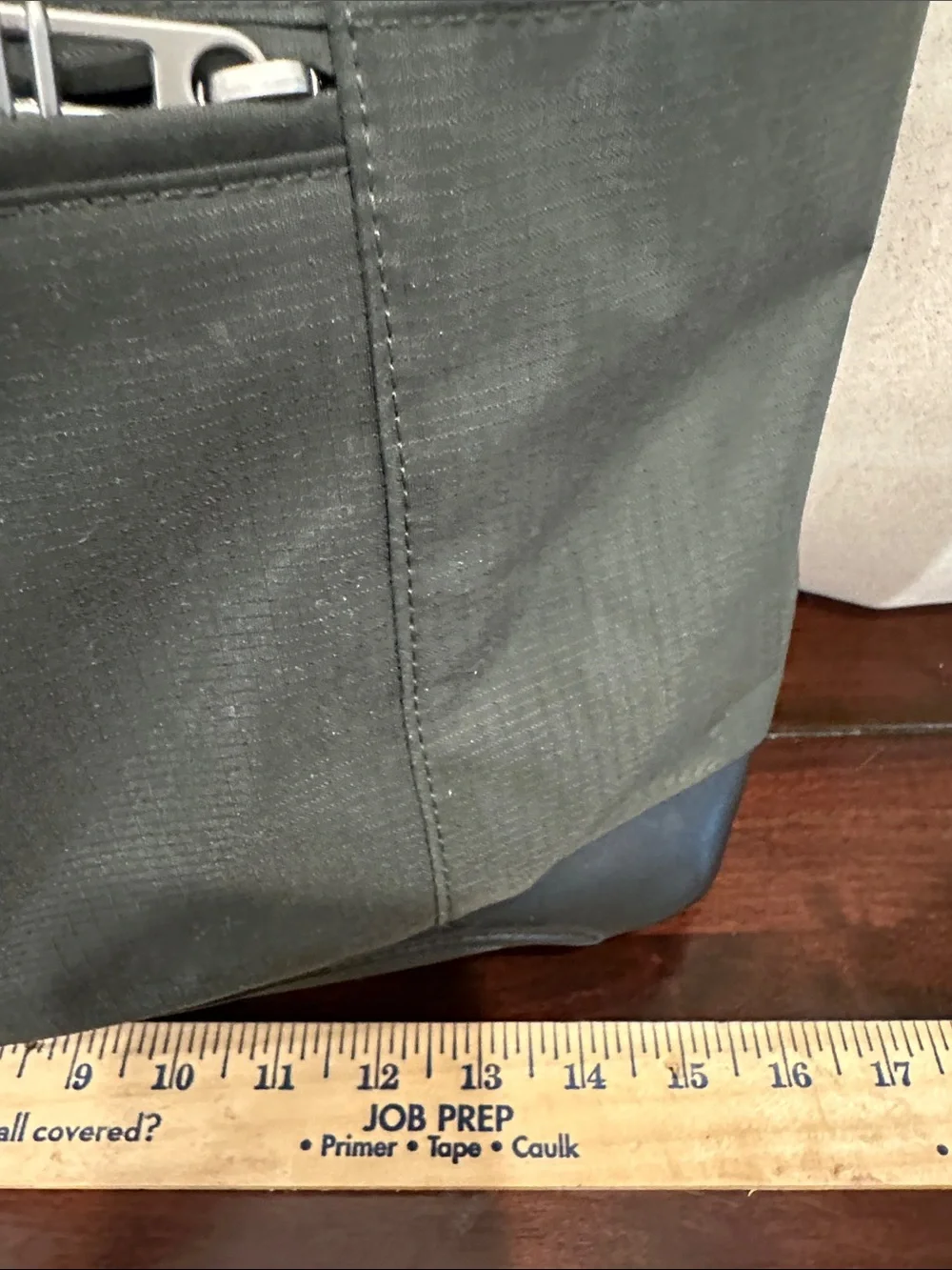 Tumi Olive Green Nylon Tote with Black Leather